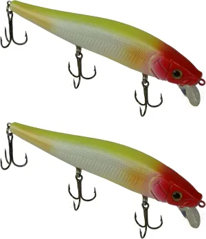 2-Pack Fiddle-Styx Magnum Jerkbait, 5 1/2" x 5/8" Suspending Jerk Baits, Freshwater or Saltwater Fishing Lures, Trout, Crappie, Walleye, or Bass Lures
