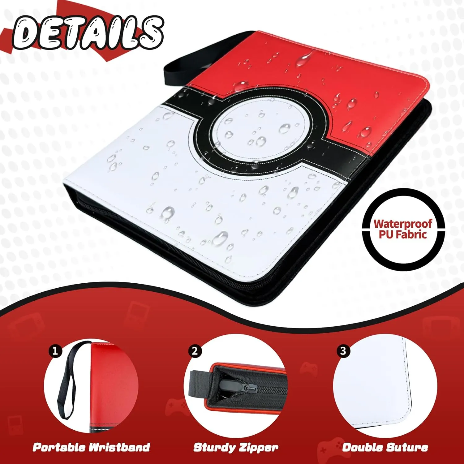 3 Ring Card binder with 50 Removable Sleeves, 9 Pocket Top Loader Binders Fits 900 Cards Collection Albums, Waterproof Trading Binders for Game Cards, Sports Cards, Baseball Cards