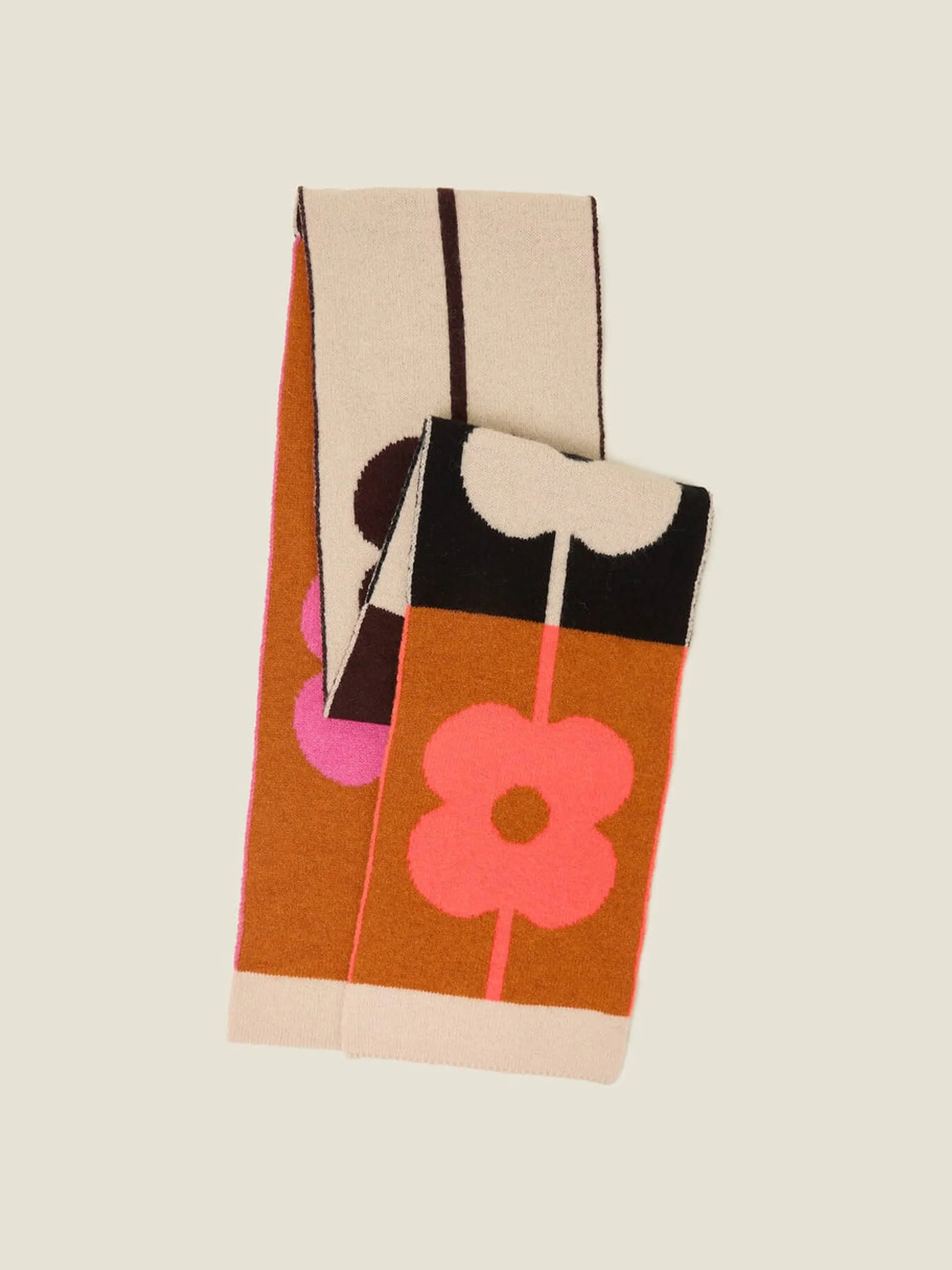 Abacus flower scarf in Neon Orange