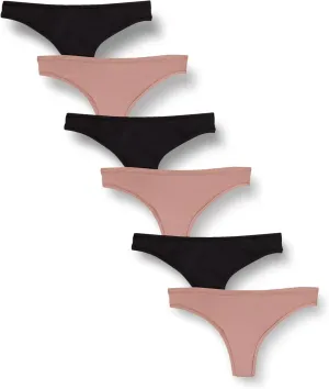 Amazon Essentials Women's Microfiber Underwear (Hipster & Thong, Available in Plus Size), Pack of 6