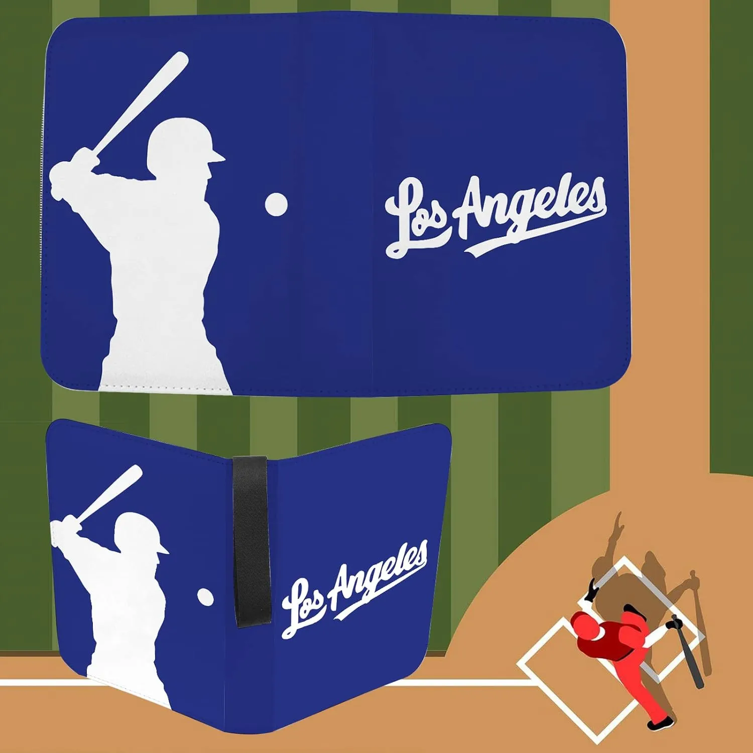 Baseball Card Binder With Sleeves 400 Pocket, Los Angeles Card Holder for Trading Cards, Collector Album Sports 3 Ring Binder Storage Book Folder Organizer for Kids Gift