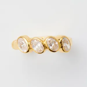 BEZEL-SET OVAL DIAMOND EAR CUFF