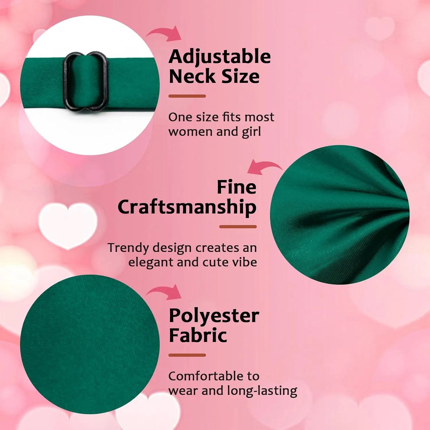 Bow Tie for Women Pre-tied Floppy Womens Tie Solid Color Women's Bowknot Bow Tie for Uniform Cosplay Party
