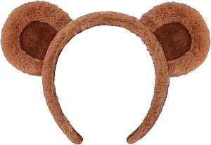 Brown Bear Ears Headband, Bear Headband, Arthur Costume, Cute Headband Animal Headband for Girls Women Men, Dog Ears, Head Wear for Party Costume Cosplay Decoration Makeup Washing Face Costume