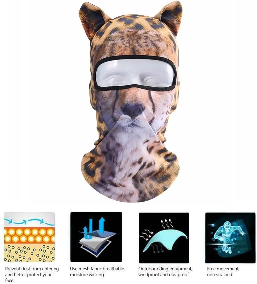 Cat Balaclava,Dog Balaclava,Halloween Hat,Cute Full Face Hood Mask Animal Ski Mask for Hiking Riding Sports Outdoor