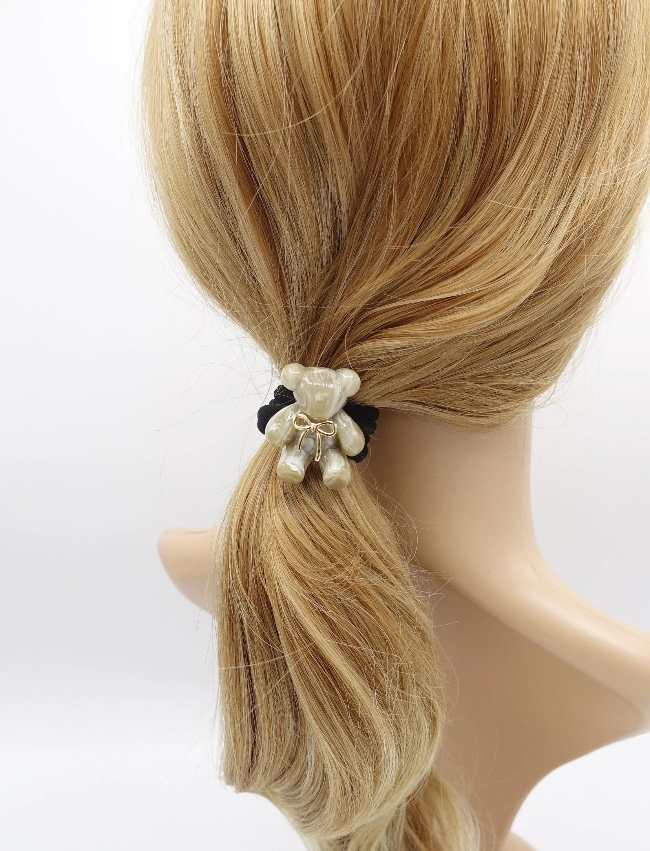 cellulose bear ponytail holder, bear hair ties, bear hair elastic