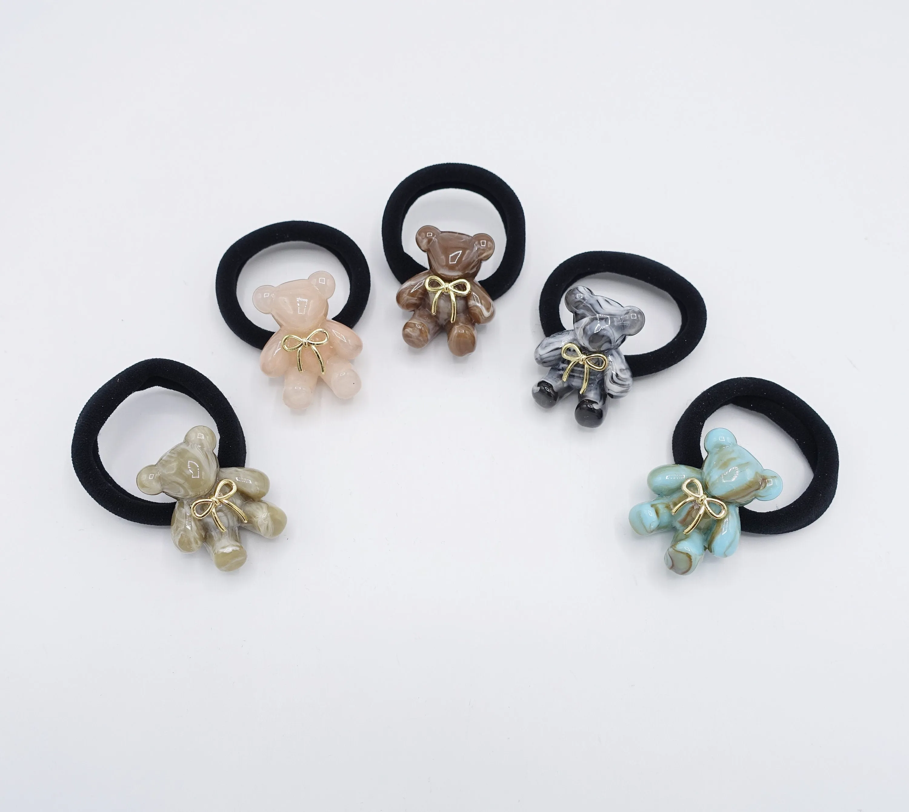 cellulose bear ponytail holder, bear hair ties, bear hair elastic