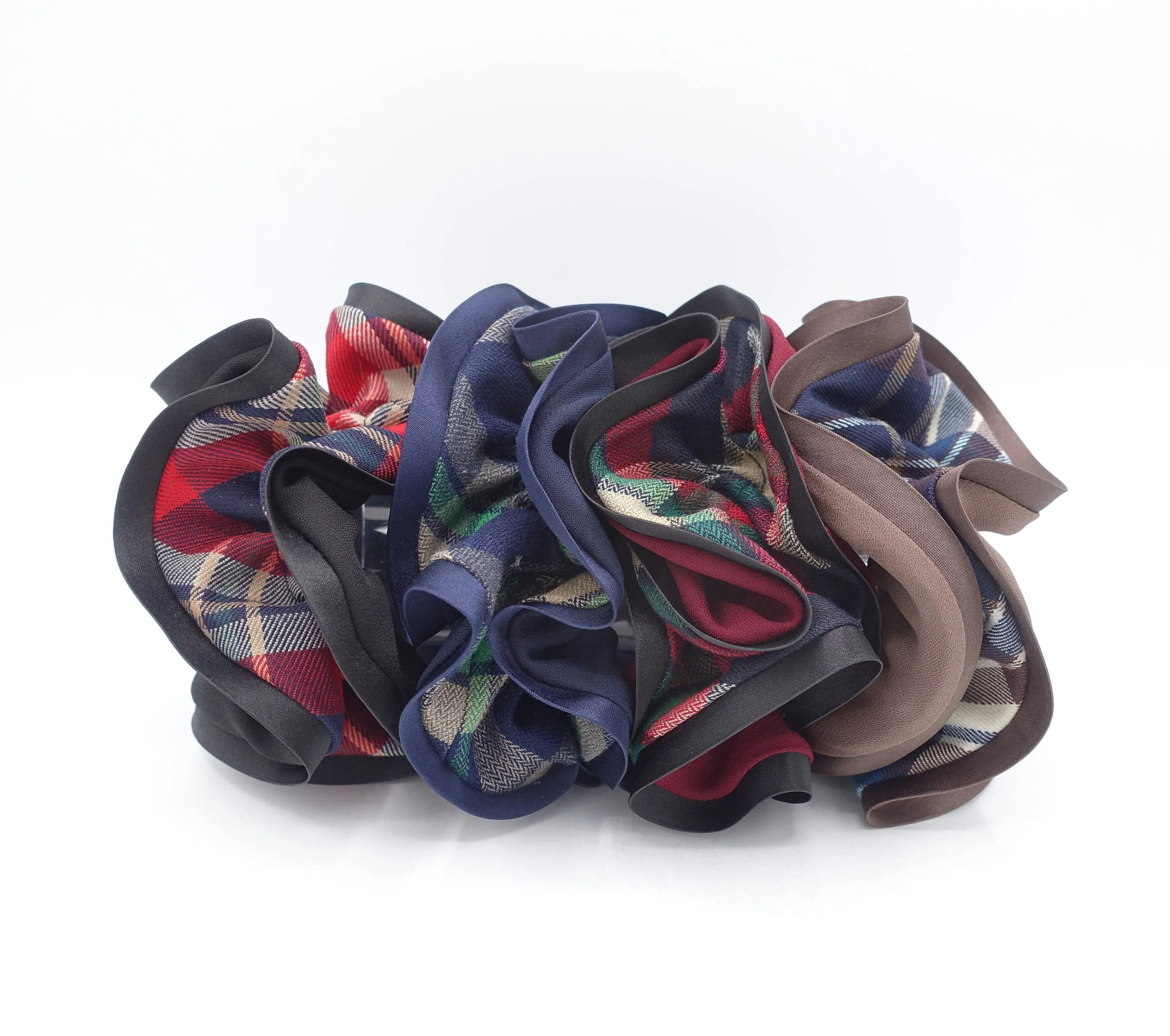 check scrunchies, 2color tone scrunchies, hair ties for women