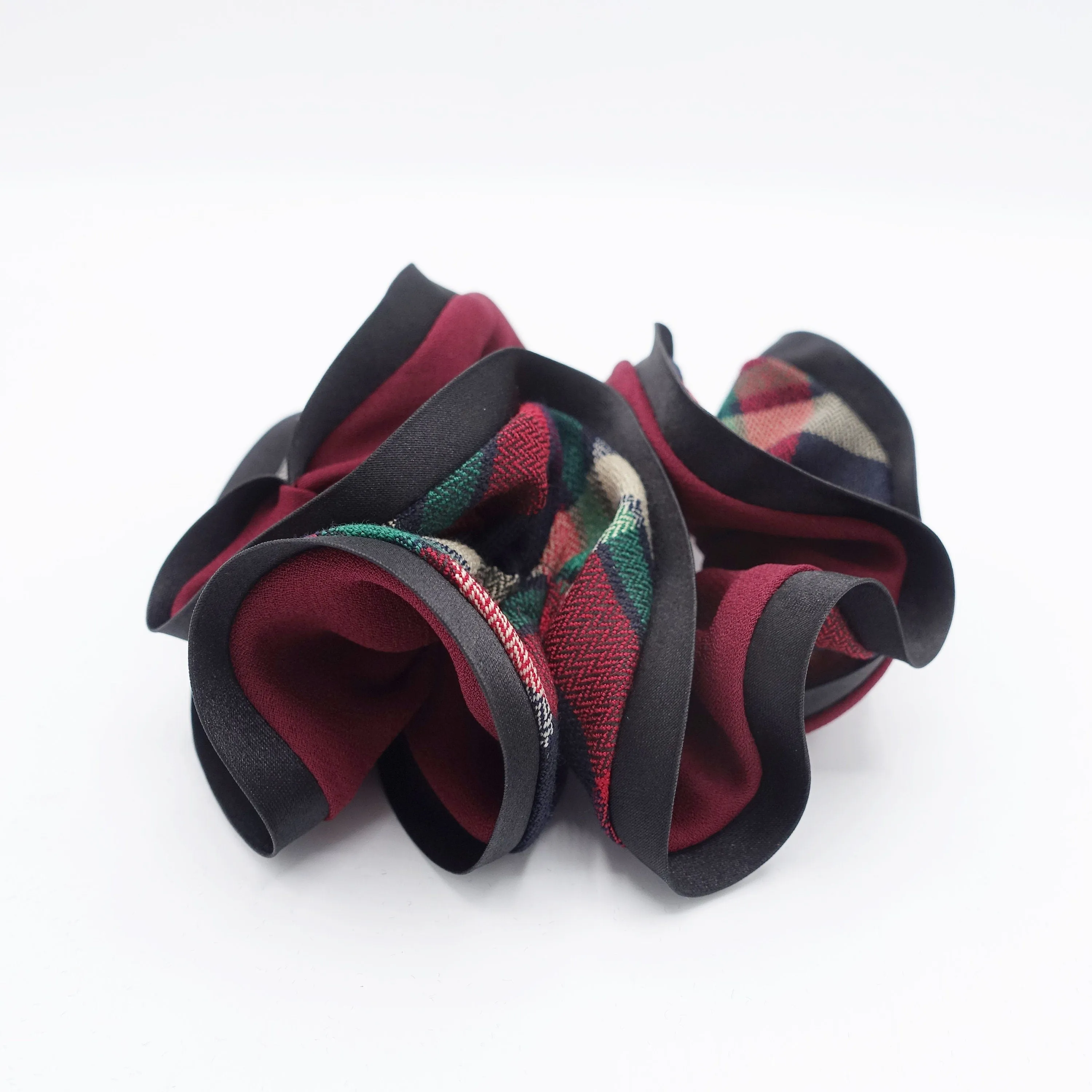check scrunchies, 2color tone scrunchies, hair ties for women