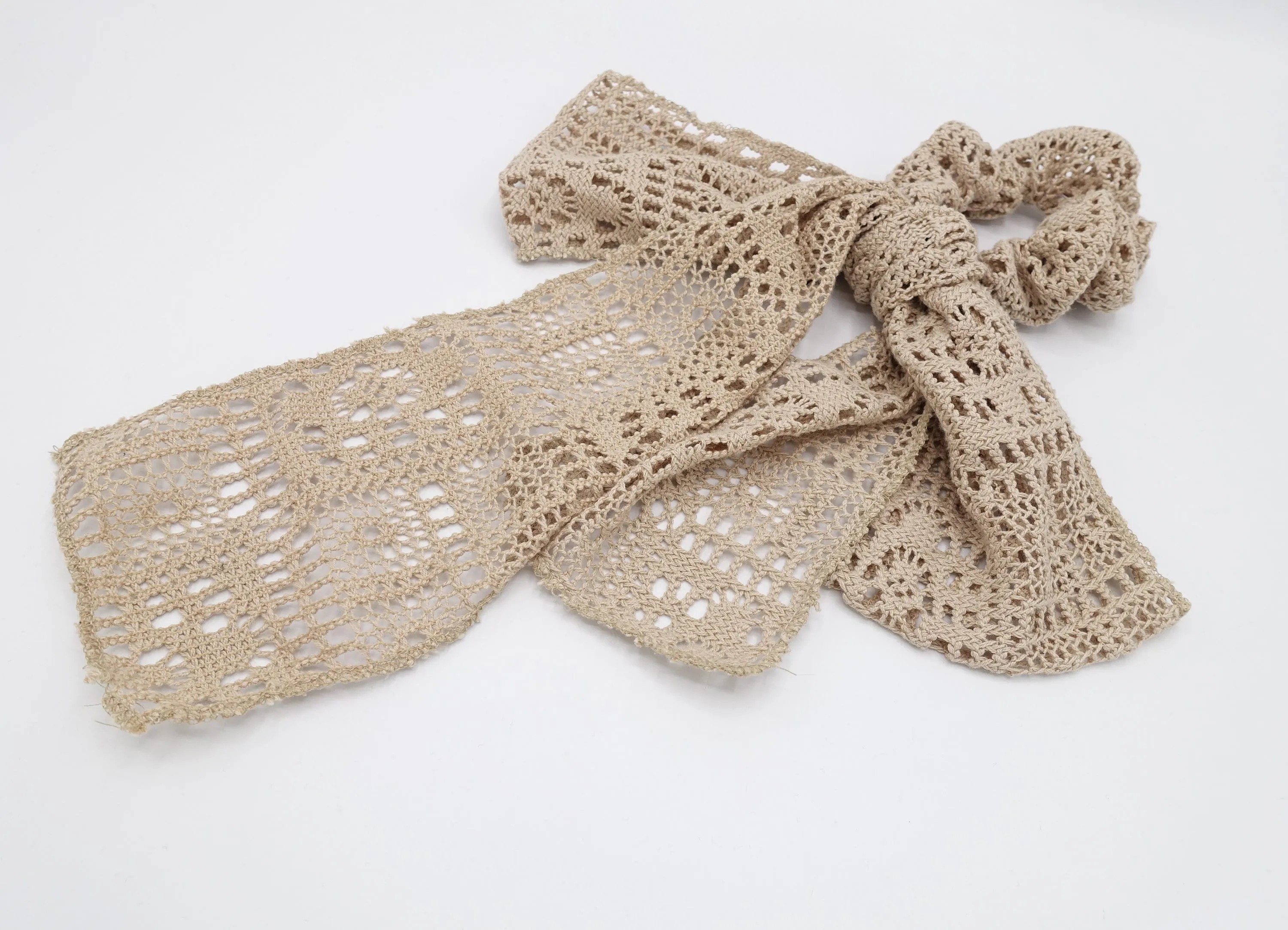 cotton lace scrunches, bow knot hair ties for women