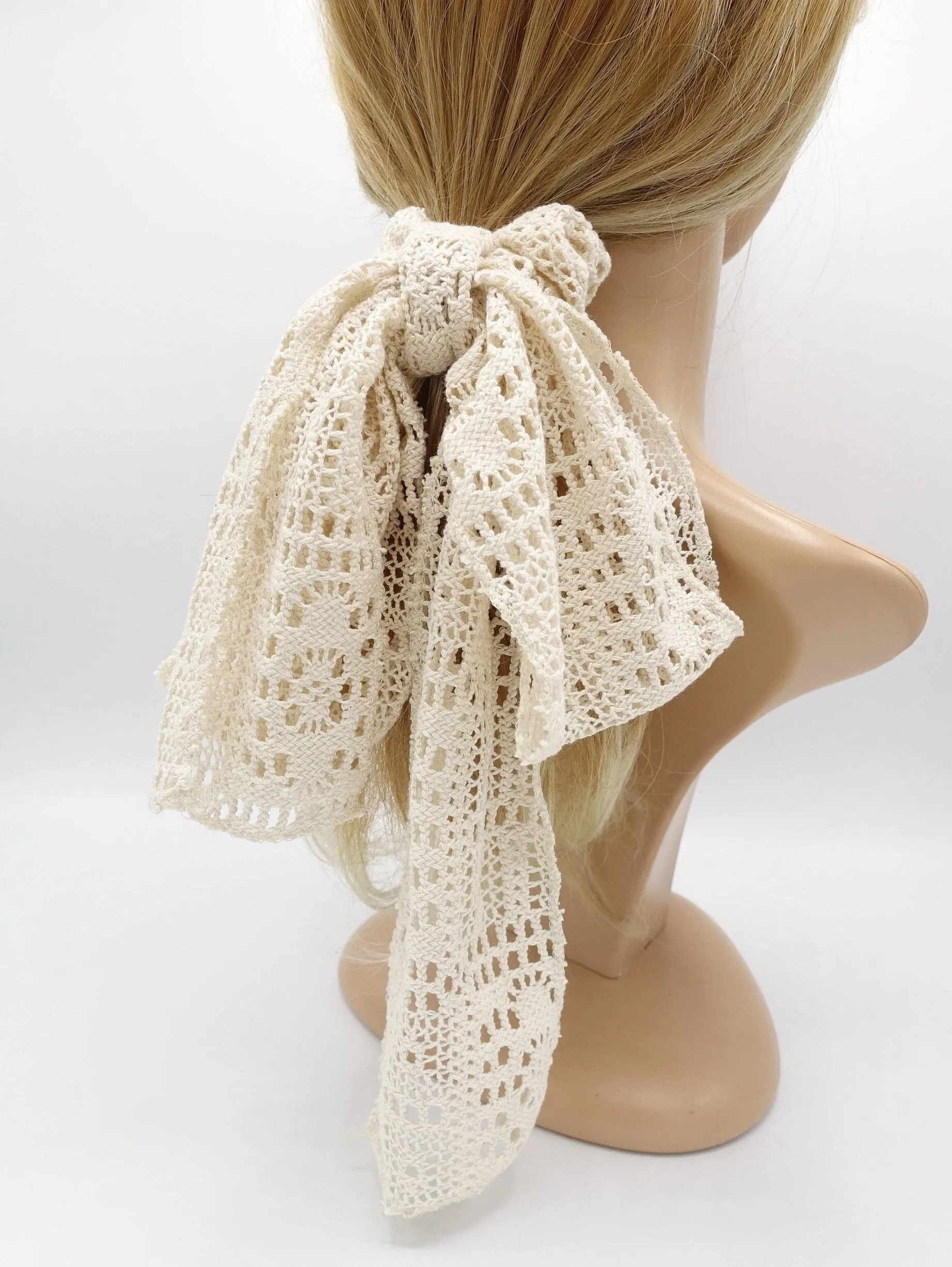 cotton lace scrunches, bow knot hair ties for women