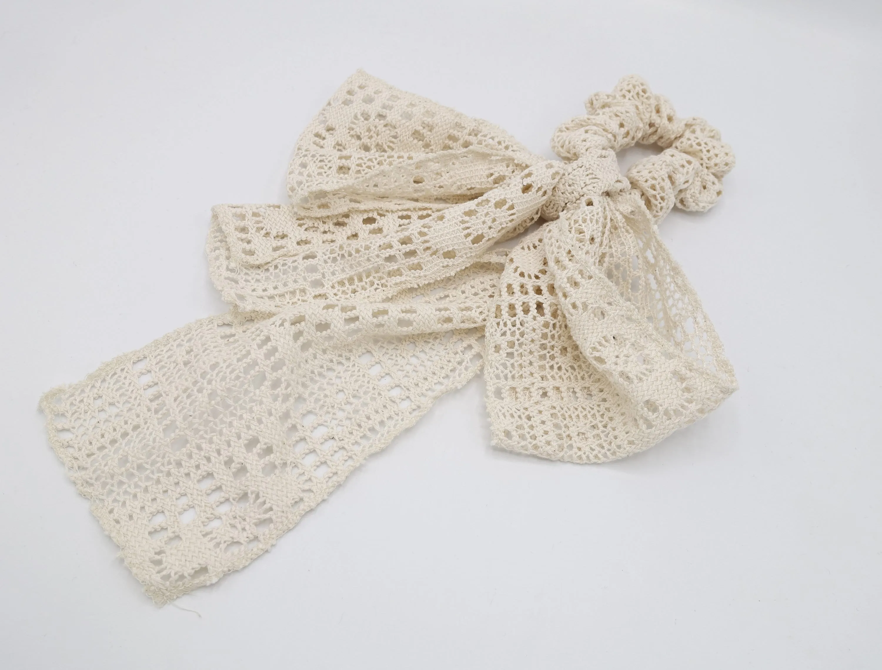 cotton lace scrunches, bow knot hair ties for women