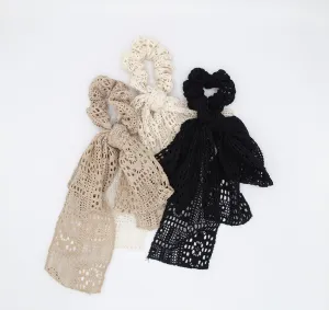 cotton lace scrunches, bow knot hair ties for women