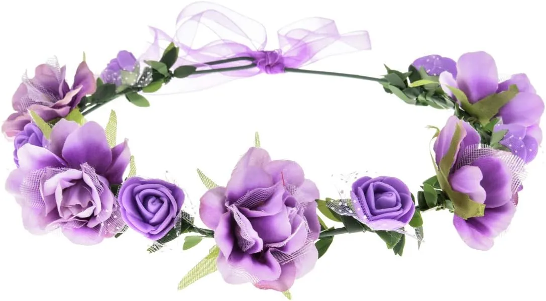 DDazzling Girls Flower Headband Boho Garland Halo Headpiece Hair Wreath Flower Headwear Photo Props