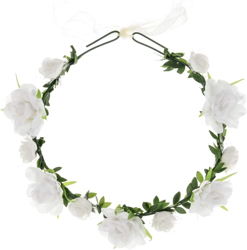 DDazzling Girls Flower Headband Boho Garland Halo Headpiece Hair Wreath Flower Headwear Photo Props