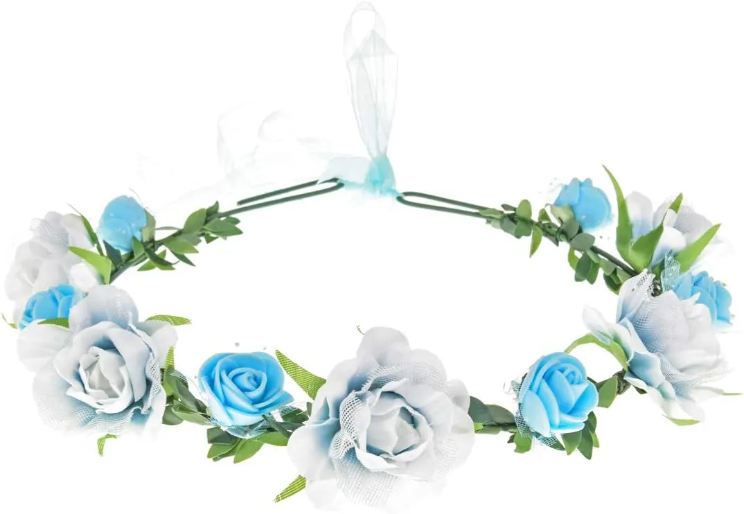 DDazzling Girls Flower Headband Boho Garland Halo Headpiece Hair Wreath Flower Headwear Photo Props