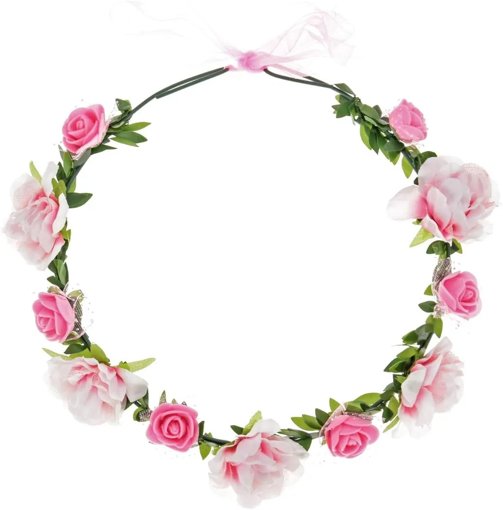 DDazzling Girls Flower Headband Boho Garland Halo Headpiece Hair Wreath Flower Headwear Photo Props