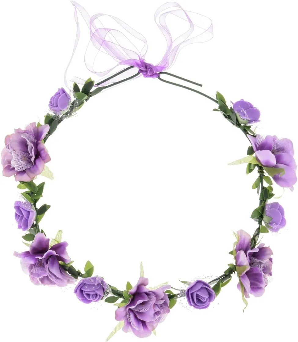 DDazzling Girls Flower Headband Boho Garland Halo Headpiece Hair Wreath Flower Headwear Photo Props