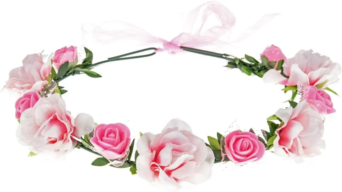DDazzling Girls Flower Headband Boho Garland Halo Headpiece Hair Wreath Flower Headwear Photo Props