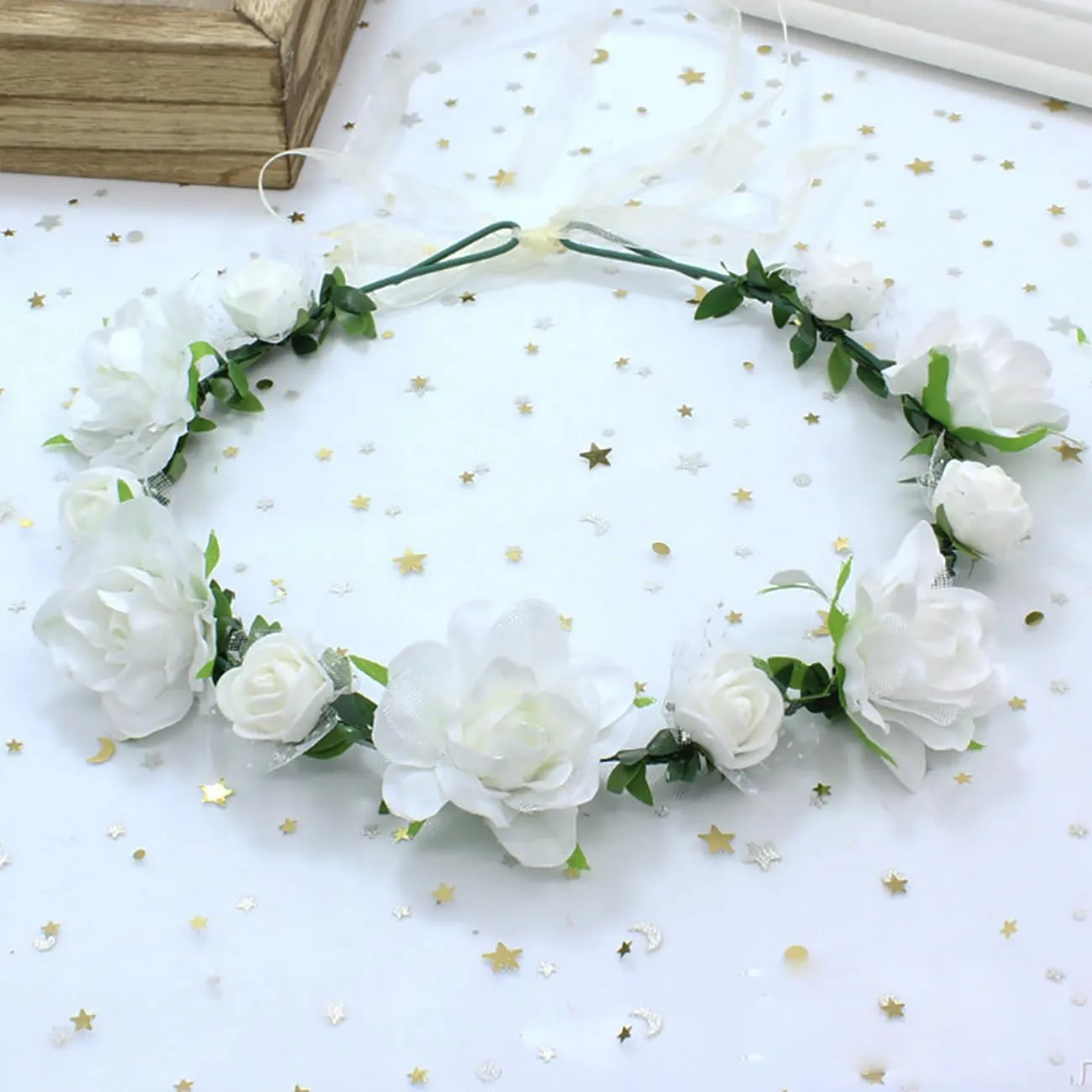 DDazzling Girls Flower Headband Boho Garland Halo Headpiece Hair Wreath Flower Headwear Photo Props