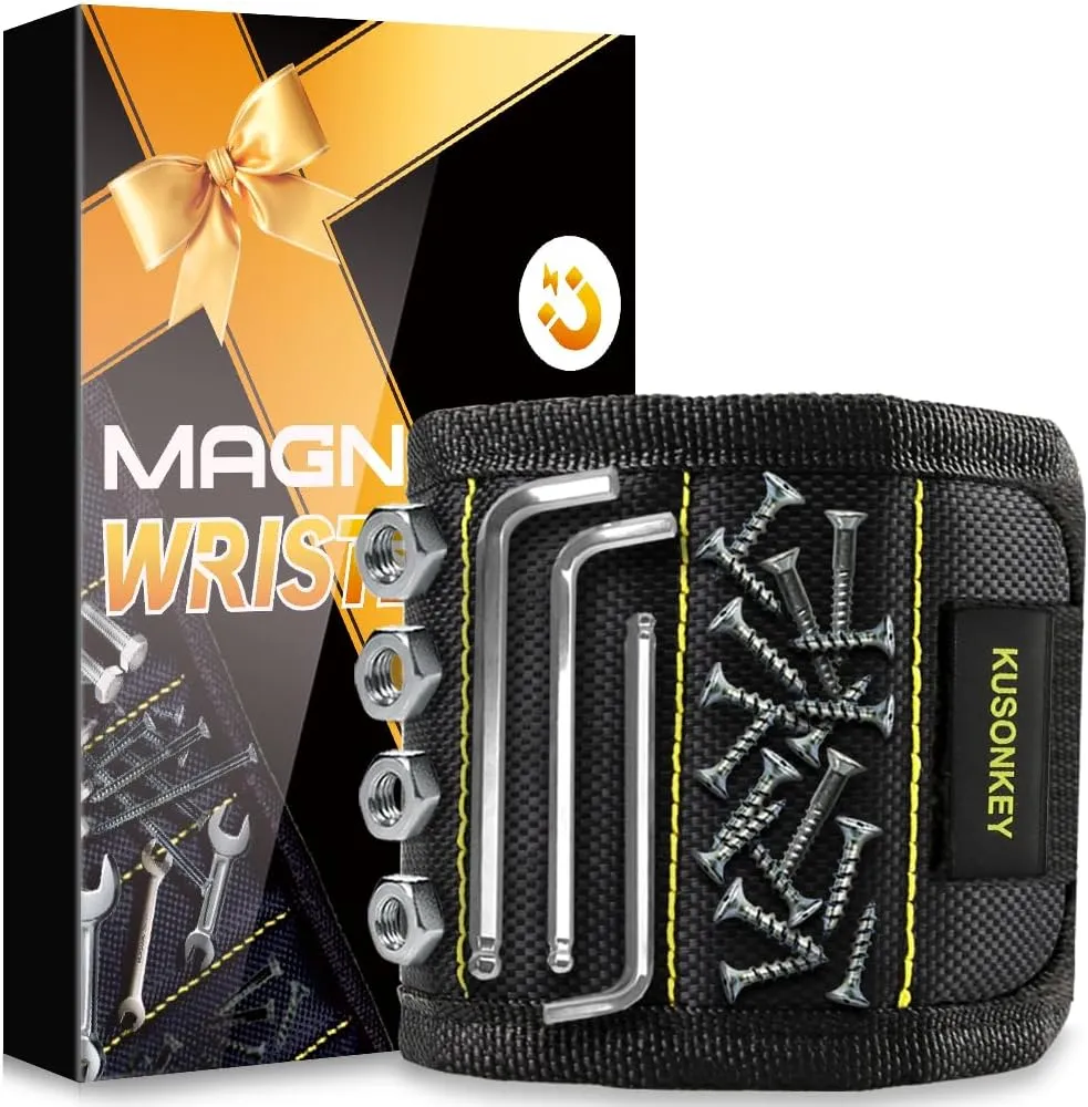 Fathers Day Dad Gifts from Wife Daughter Son,KUSONKEY Stocking Stuffers for Men,Magnetic Wristband Tool Gift for Him,Wrist Magnetic Screw Holder with Strong Magnets for Holding Screws