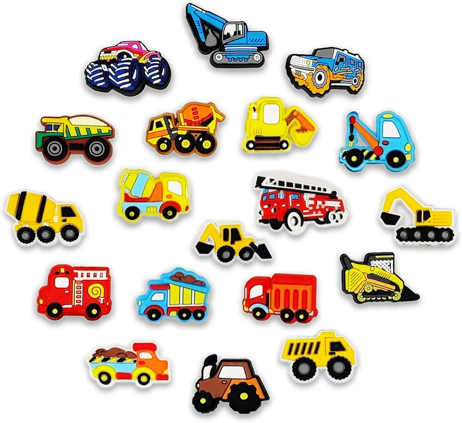 Felvjiaa 19pcs|30pcs Truck Cars Shoe Charms PVC Shoe Jewelry Decoration,Accessories Pins for Boys Girls and Teens Party Favors Birthday Gifts