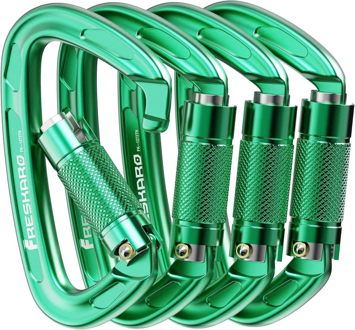 FresKaro 4inches 25kN-5621lbs Climbing Carabiners, UIAA CE Certified, Twist Auto Locking, Made of 7075 Aluminium, Lightweight, Rust Proof, for Mountaineering, Rappelling etc., Multi-Colors