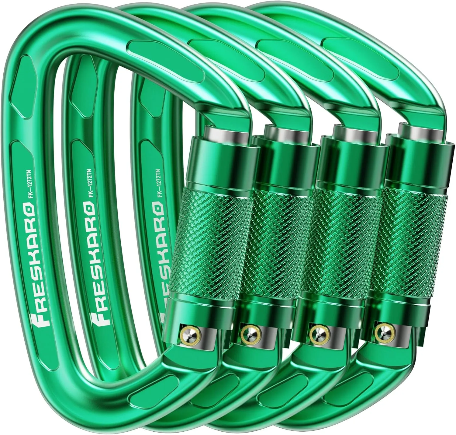 FresKaro 4inches 25kN-5621lbs Climbing Carabiners, UIAA CE Certified, Twist Auto Locking, Made of 7075 Aluminium, Lightweight, Rust Proof, for Mountaineering, Rappelling etc., Multi-Colors