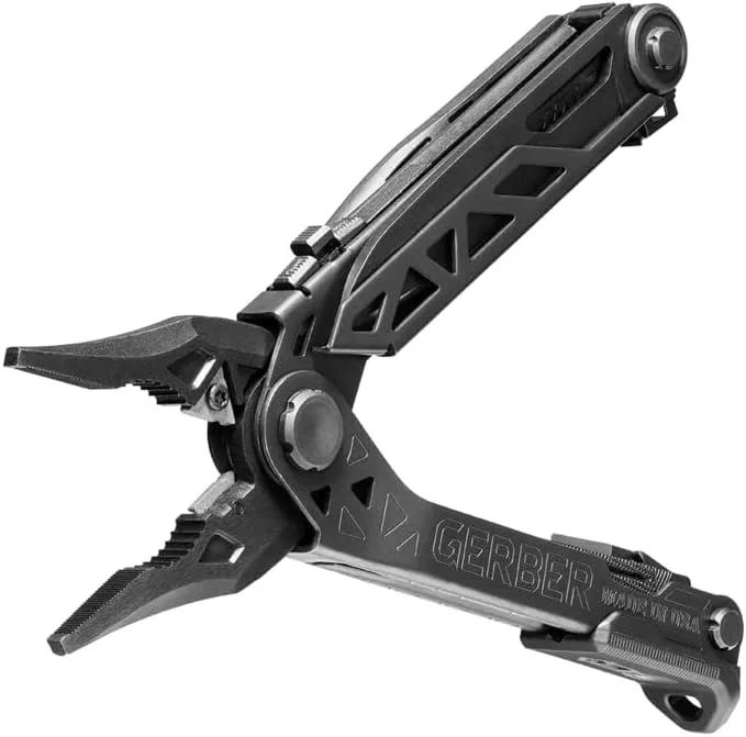 Gerber Gear Center-Drive Multitool - Includes 3.25" Plain Edge Knife, Needle Nose Pliers, Center-Axis Bit Driver, Wire Cutter, Pry Bar, Nail Puller - Comes with Bit Set & Sheath - Made in USA - Black
