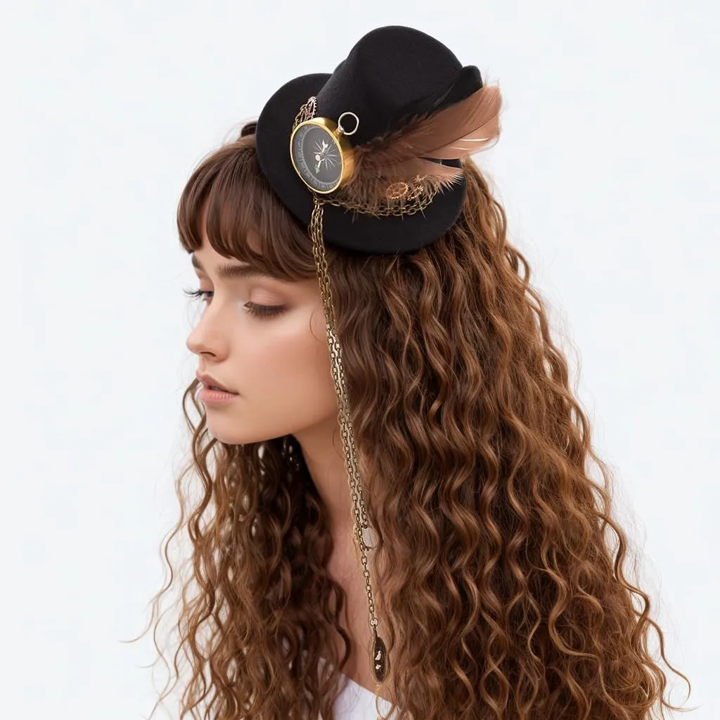 GRACEART Steampunk Mini Top Hat for Women Headwear Costume Accessories