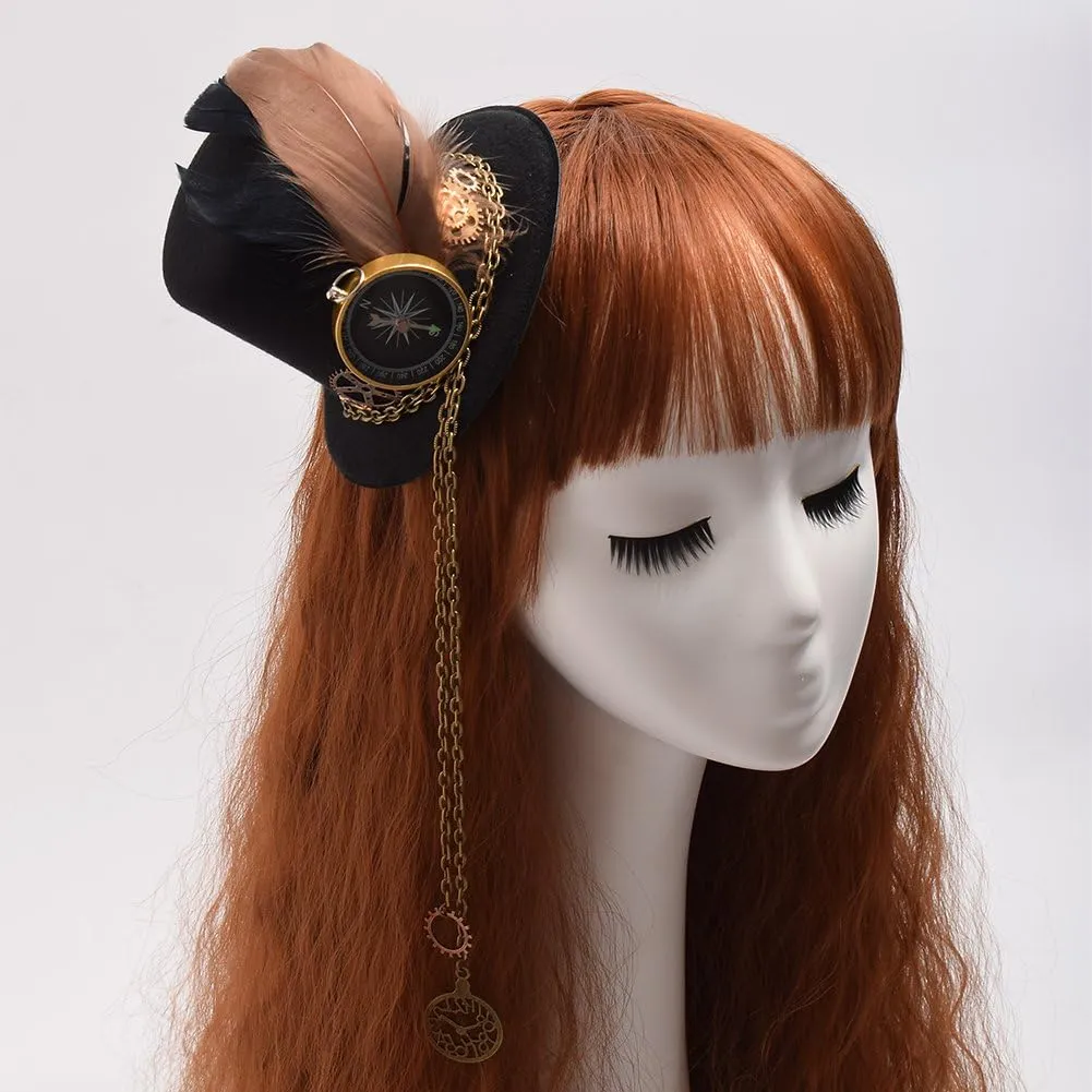 GRACEART Steampunk Mini Top Hat for Women Headwear Costume Accessories