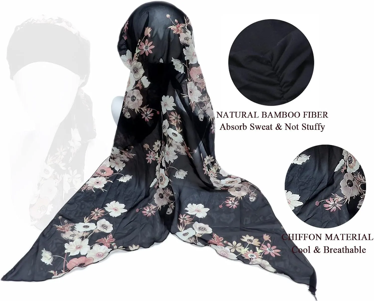 Headwear for Women Sleep Beanie Head Scarf for Bald Wraps Cancer Hats Turbans