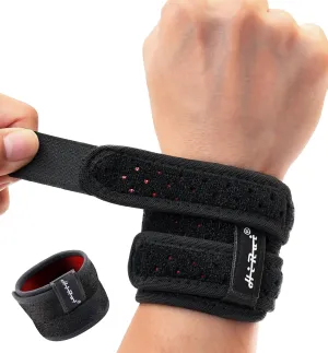 HiRui Wrist Brace for TFCC Tears, Adjustable Wristband Wrist Wraps Support for Fitness Weightlifting Tennis Tendonitis Carpal Tunnel Arthritis Pain Relief, One Size Adjustable (Black, 1 Pack)