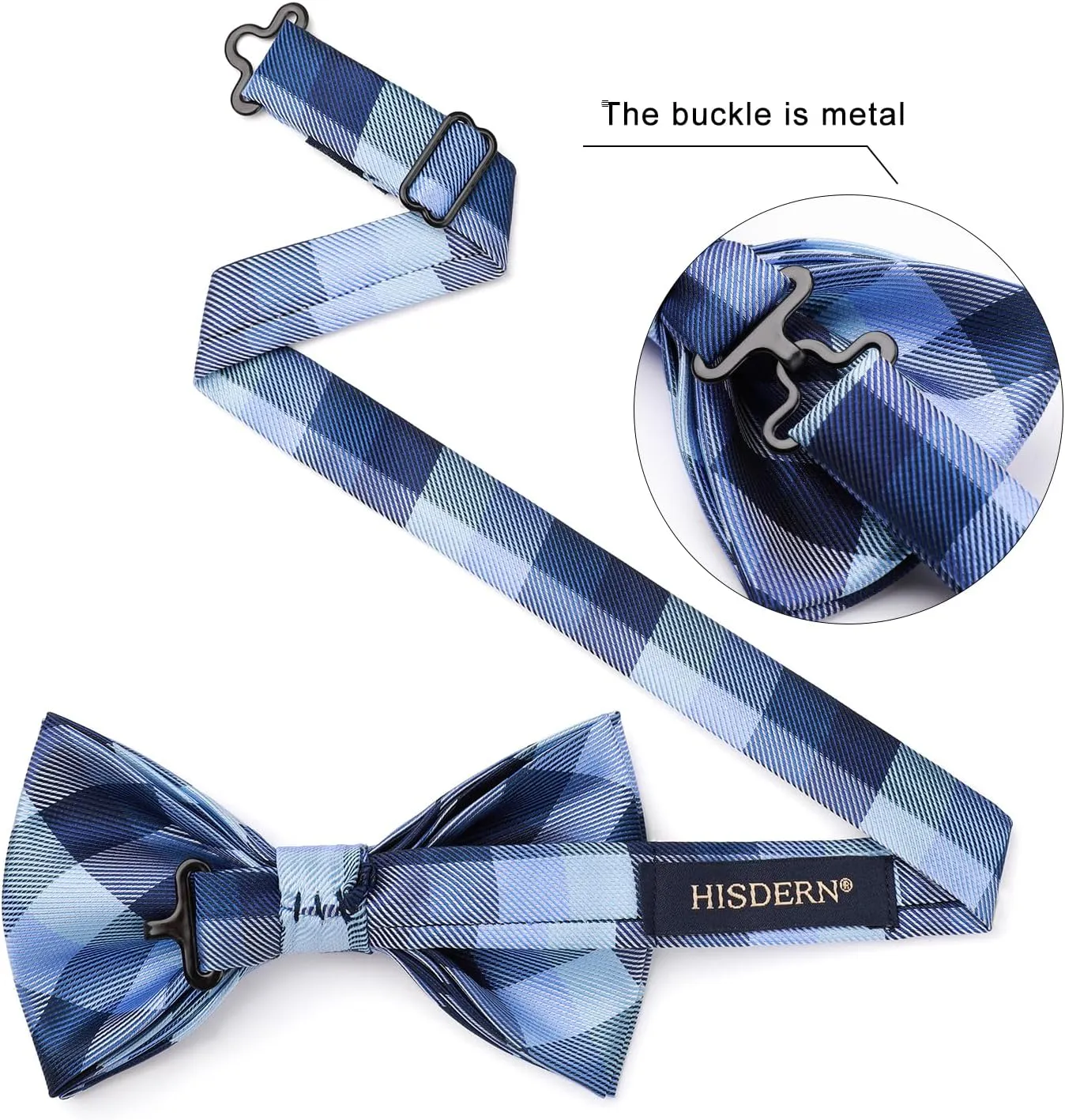 HISDERN Bow Ties for Men Pretied Bowties Classic Formal Business Bow Tie Adjustable Tuxedo Bowtie for Wedding Party