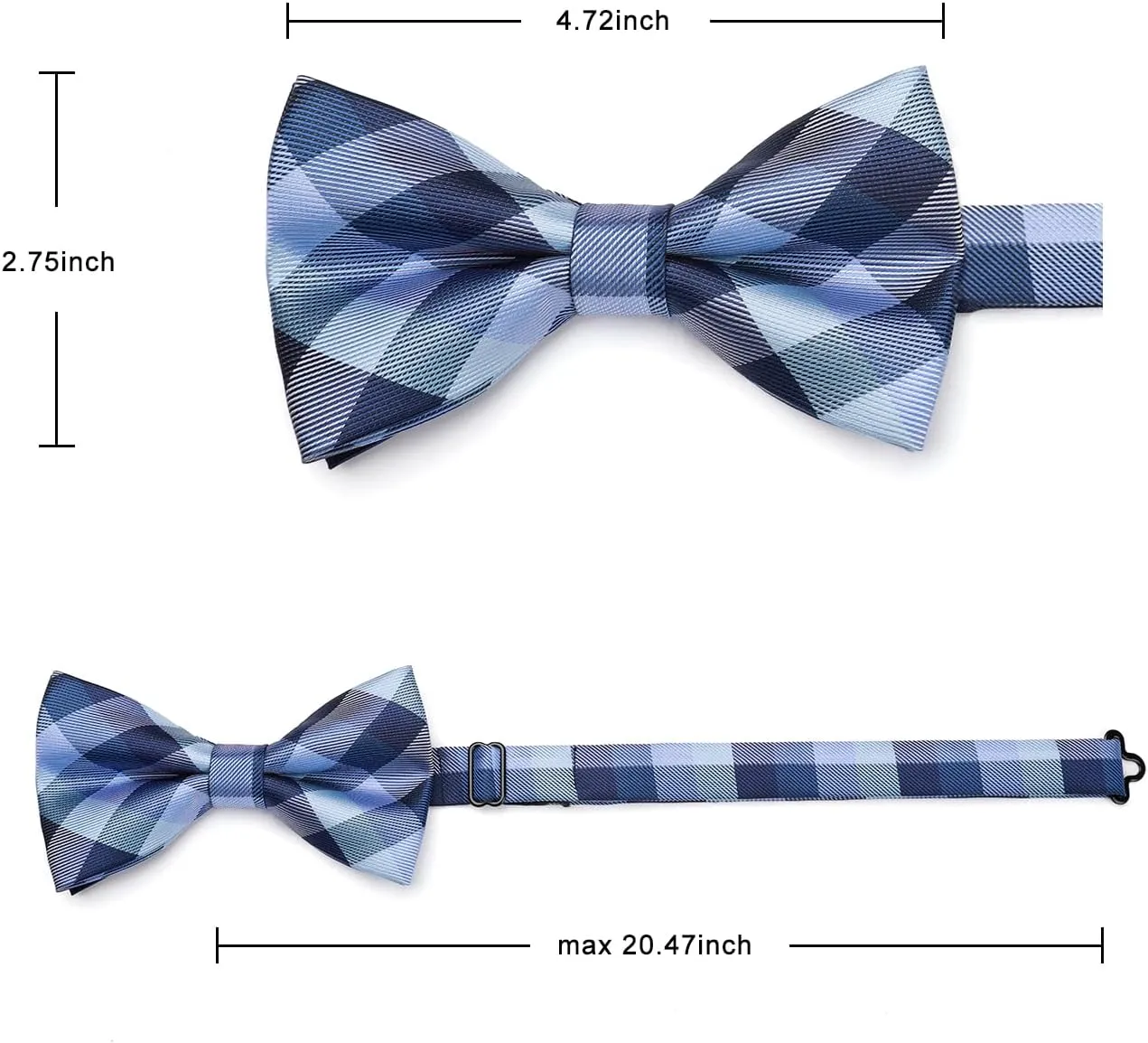 HISDERN Bow Ties for Men Pretied Bowties Classic Formal Business Bow Tie Adjustable Tuxedo Bowtie for Wedding Party