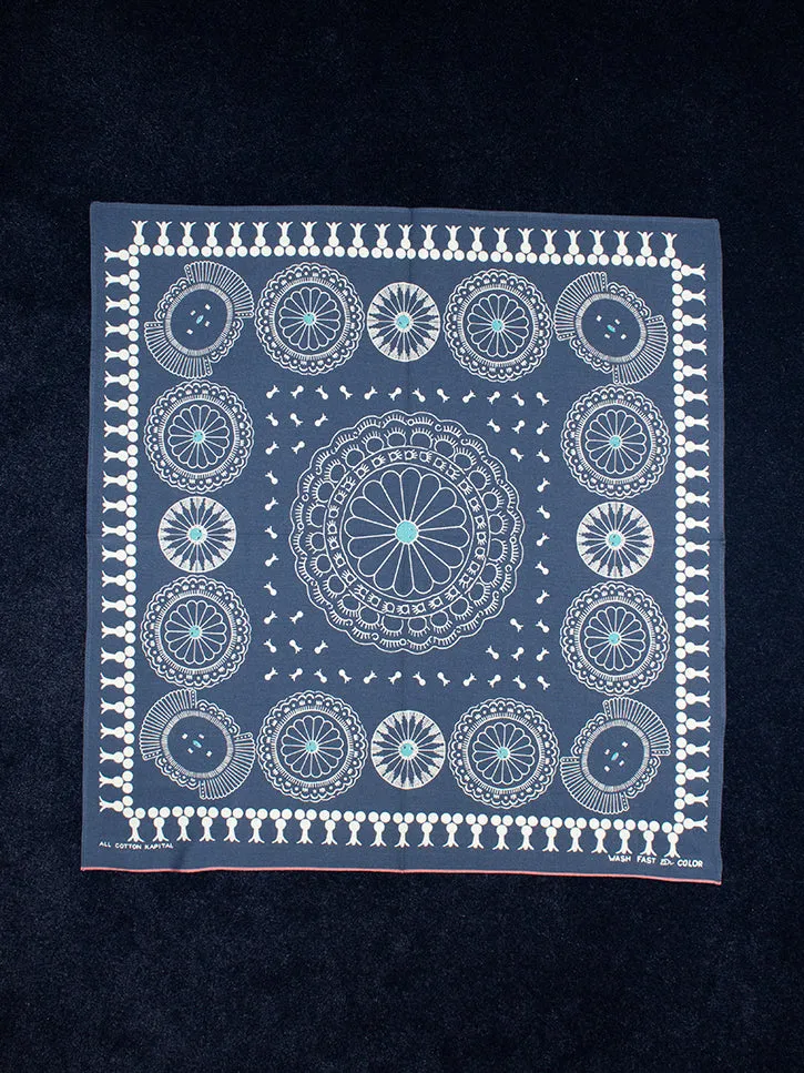Kapital Fast Color Selvedge Bandana, Concho, Navy