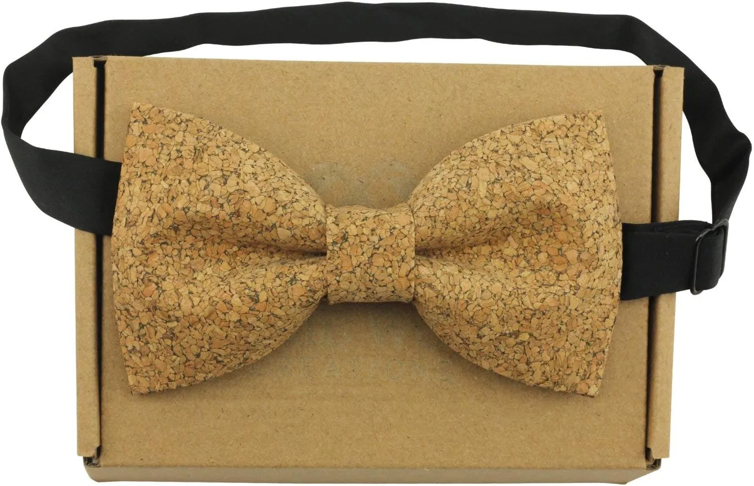 Large Butterfly Cork Bow Tie with Adjustable Neckband
