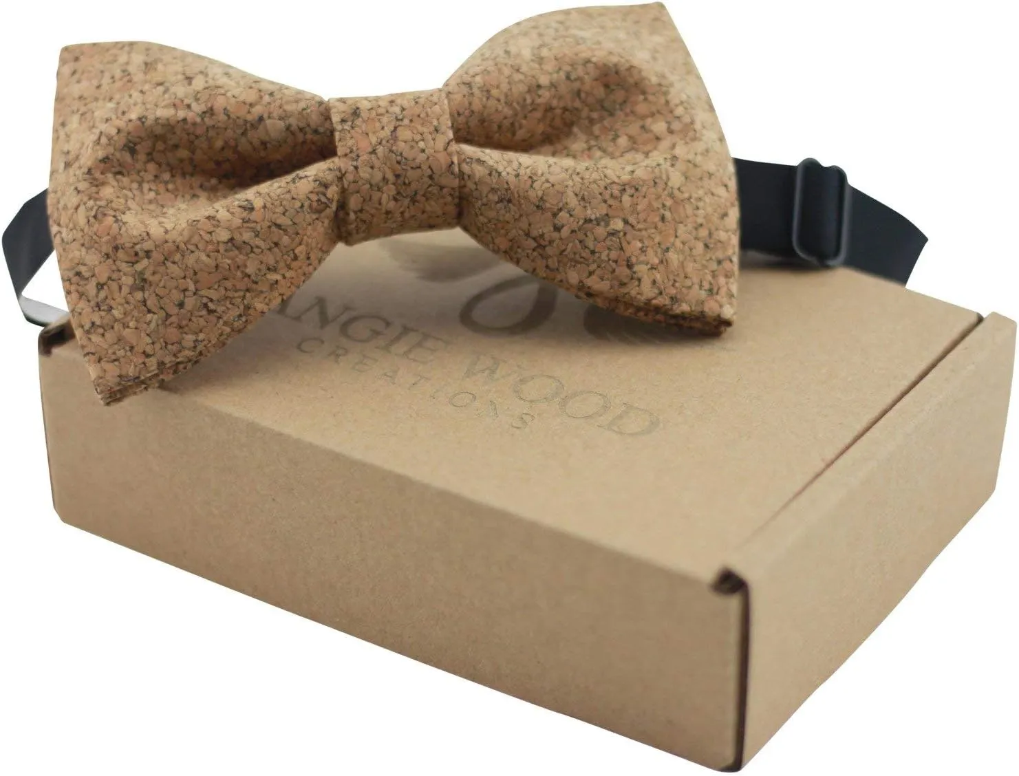 Large Butterfly Cork Bow Tie with Adjustable Neckband