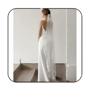 Latious Lace Bride Wedding Veils Ivory 1 Tier Floral Bridal Veil Long Tulle Veils with Comb for Brides and Women (Ivory)