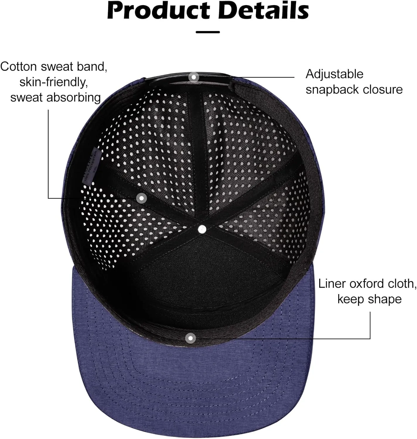 LiuSuper XXL Snapback Hats for Men, Flat Brim Hats for Men, Adjustable Mesh Trucker Hat for Women Big Head