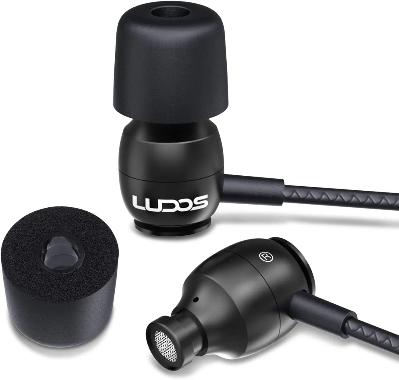 Ludos Clamor Wired Earbuds in-Ear Headphones, 5 Years Warranty, Earphones with Microphone, Noise Isolating Ear Buds for School, Kids, Women, Small Ear