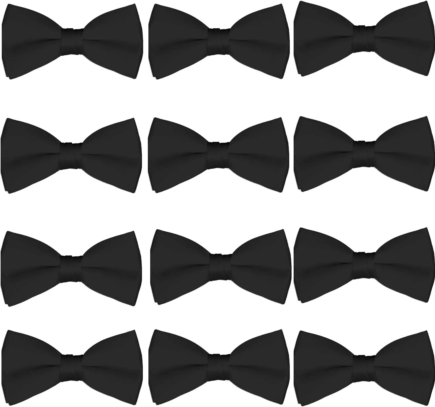 Men's Bow Tie Wholesale 12 Pack Pre-Tied Formal Tuxedo Bowties Wedding Solid Ties