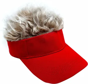 Mens Visor with Hair Fake Hat with Hair for Men Funny Golf Hats Wig Hat Spiked Adjustable Baseball Cap