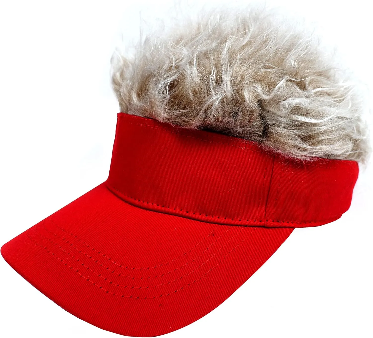 Mens Visor with Hair Fake Hat with Hair for Men Funny Golf Hats Wig Hat Spiked Adjustable Baseball Cap