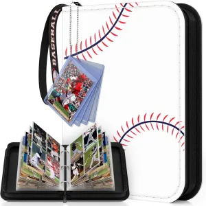 Mlikero Baseball Card Binder 440 Pocket, Trading Card Binder with Card Display Design, Premium Basketball Card Holder with Sports Pattern Wristband Fit for Topps Baseball Cards 2025