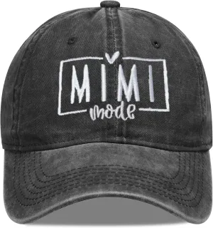 Nana Mimi Gigi Hats for Women Embroidered Washed Adjustable Baseball Cap for Mom Grandma