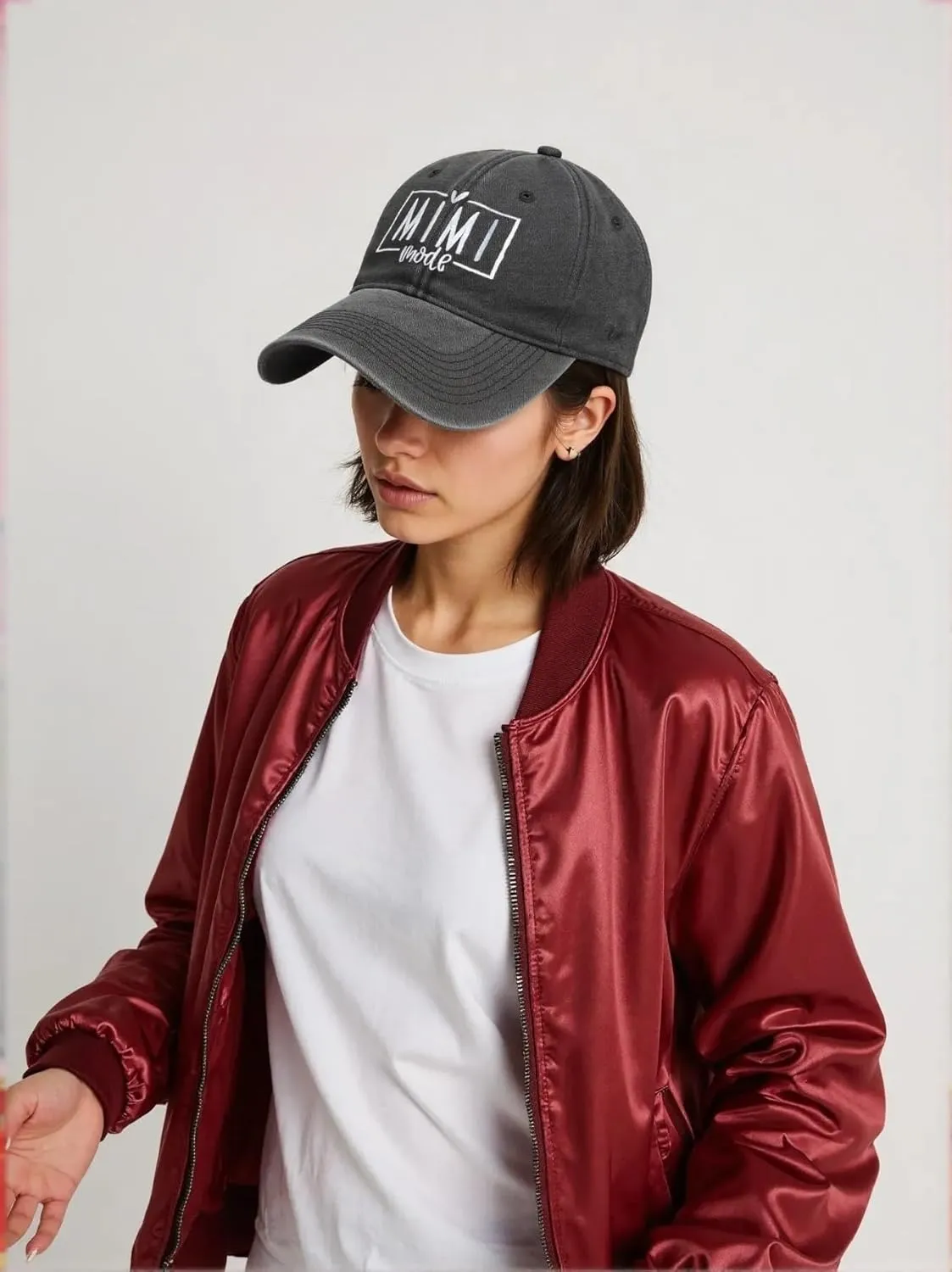 Nana Mimi Gigi Hats for Women Embroidered Washed Adjustable Baseball Cap for Mom Grandma