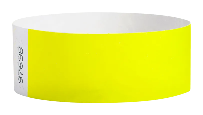 Neon Yellow Tyvek Solid Wristbands