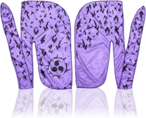 Silky Deluxe Anime Durag with Long Wide Tails - Satin Smooth Du Rag Fabric for Comfort Compression