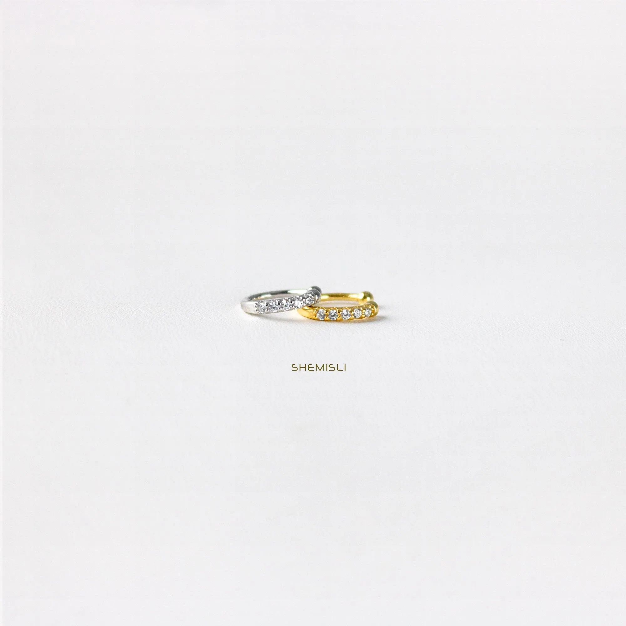 Simple CZ Ear Conch Cuff, Earring No Piercing is Needed, Unisex, Gold, Silver SHEMISLI SF028